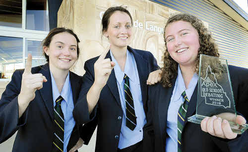 Xavier Catholic College’s Jess Hopgood, Karen Gilliland and Lyndel McGinty are state debating champions. Xavier Catholic College’s Jess Hopgood, Karen Gilliland and Lyndel McGinty are state debating champions.